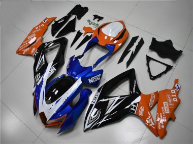 Blau Orange Suzuki GSXR 600 / 750 K8 08-10 Verkleidungen