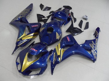 Dunkel blau mit goldenen Streifen Honda CBR 1000 RR 06-07 Verkleidungen