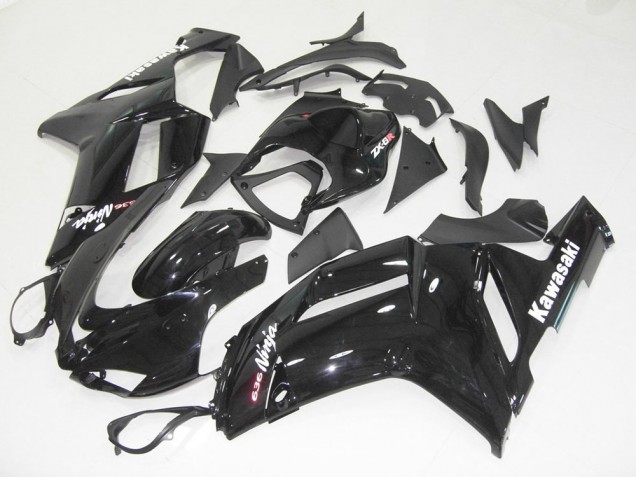 Glänzend Schwarz Kawasaki ZX6R 07-08 Verkleidungen