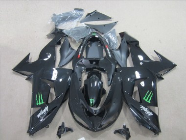 Schwarz Ninja Grünmonster Kawasaki ZX6R 07-08 Verkleidungen