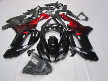 Schwarz Rot Kawasaki ZX6R 07-08 Verkleidungen