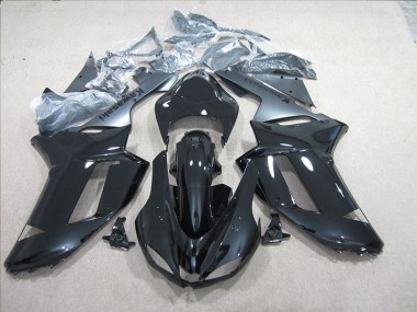 Schwarz Silber Kawasaki ZX6R 07-08 Verkleidungen