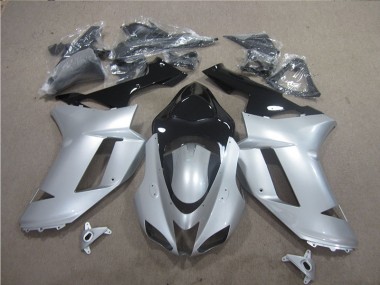 Silber Schwarz Kawasaki ZX6R 07-08 Verkleidungen